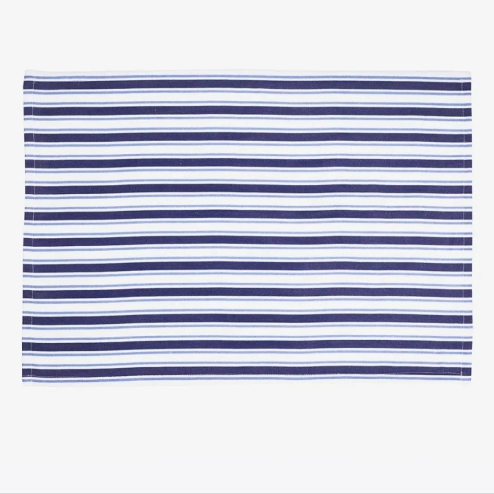 Draper James Blue Stripe Coastal Table Linen Set | Runner Napkins Placemats NWT